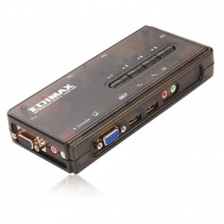 Switch KVM Edimax EK-UAK4 4xUSB z kablami, audio i mic