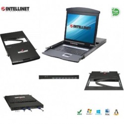 Przełącznik KVM Intellinet 8-portowy USB/PS2 z konsolą LCD 17"/1U IDATA KVM-LCD17 