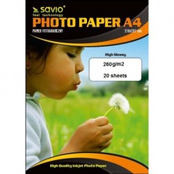 Papier fotograficzny SAVIO PA-15 A4 260g/m2 20 szt. błysk