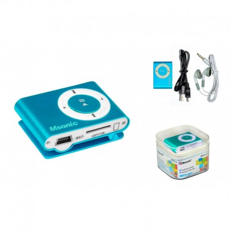 Odtwarzacz MP3 MSONIC MM3610B czytnik kart, aluminiowa obudowa, niebieski