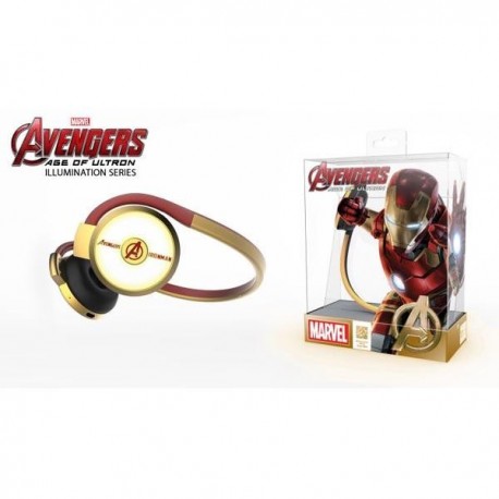 Słuchawki bezprzewodowe z mikrofonem E-BLUE Avengers Iron Man EBT932GO czerwono - złoty