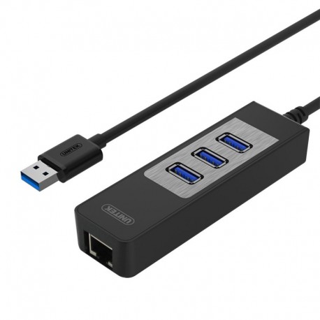 Hub USB Unitek Y-3045C 3x USB 3.0 + Gigabit czarny