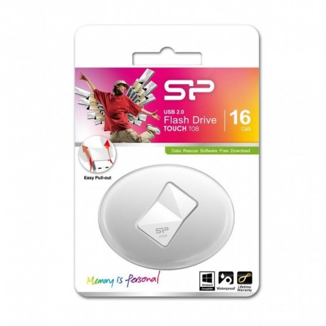 Pendrive Silicon Power Touch T08 16GB USB 2.0 White