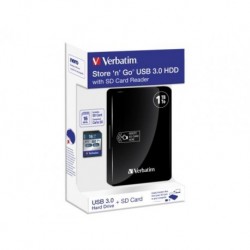Dysk zewnętrzny Verbatim 1TB Store 'n' Go 2.5" czarny USB 3.0 + czytnik kart + karta SD 16GB