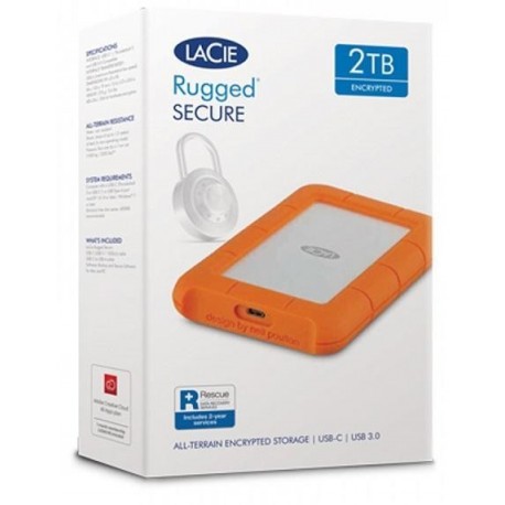 Dysk zewnętrzny LaCie Rugged Secure 2TB USB 3.0 2,5" AES-256 STFR2000403