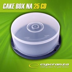 Pudełko Esperanza Cake Box na 25 CD pakowane w kartonie 3133 bezbarwne