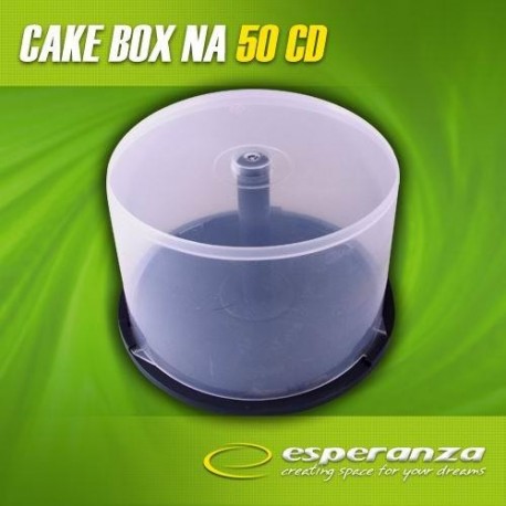 Pudełko Esperanza Cake Box na 50 CD pakowane w  kartonie bezbarwne
