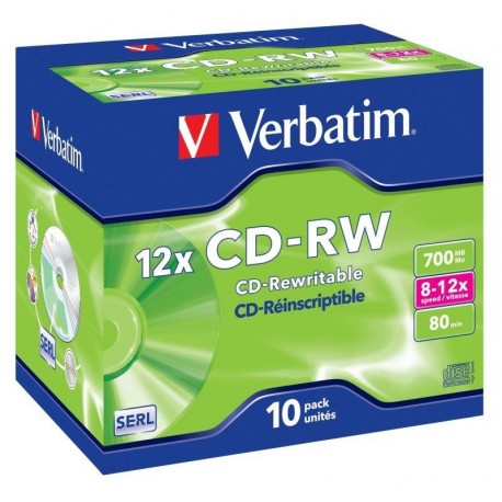 CD-RW Verbatim 12x 700MB (Jewel Case 10) SCRATCH RESISTANT