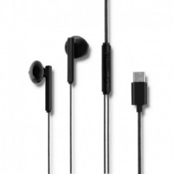 Słuchawki z mikrofonem Qoltec douszne | USB-C | czarne