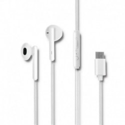 Słuchawki z mikrofonem Qoltec douszne | USB-C | białe