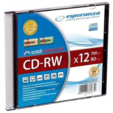 Płyta CD-RW 700Mb x 12 Esperanza slim case 1 szt 2071