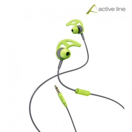 Słuchawki z mikrofonem Hama "Action" dokanałowe szaro-zielone