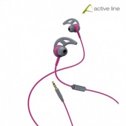 Słuchawki z mikrofonem Hama "Action" dokanałowe szaro-różowe