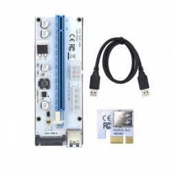 Karta rozszerzeń Riser Qoltec PCI-E 1x-16x | USB 3.0 | SATA, Molex, PCI-E