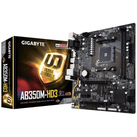 Płyta Gigabyte GA-AB350M-HD3 /AMD B350/DDR4/SATA3/M.2/USB3.1/PCIe3.0/AM4/mATX