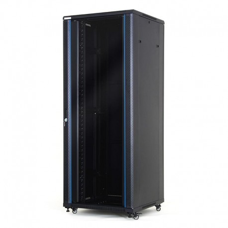 Szafa stojąca START.LAN rack 19" 42U 800x1000mm czarna (drzwi przednie szklane)