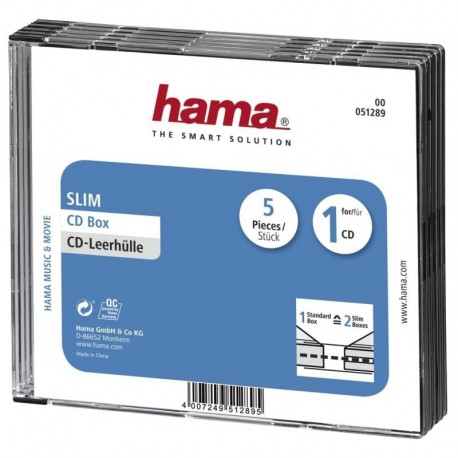 Pudełko CD Hama slim standard 5-Pak