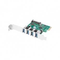 Karta Lanberg PCI Express -  USB 3.1 Gen1 4-port + śledź low profile