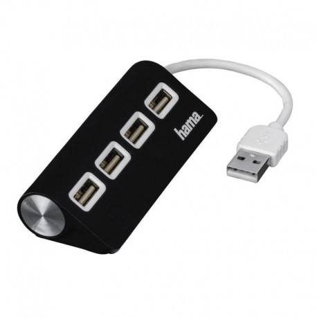 Hub USB 1:4 Hama USB 2.0, czarny
