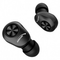 Słuchawki z mikrofonem Audiocore AC580 douszne TWS BT 5.1 30mAh, baza do ładowania 300mAh, czarne