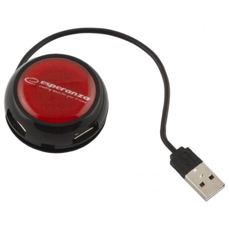 Hub USB 2.0 Esperanza EA135R YOYO 4 Porty Czerwony