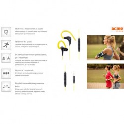 Słuchawki z mikrofonem ACME HE17 czarno-żółte