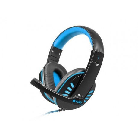 Słuchawki z mikrofonem Fury Nighthawk podświetlenie LED Gaming czarno-niebieskie