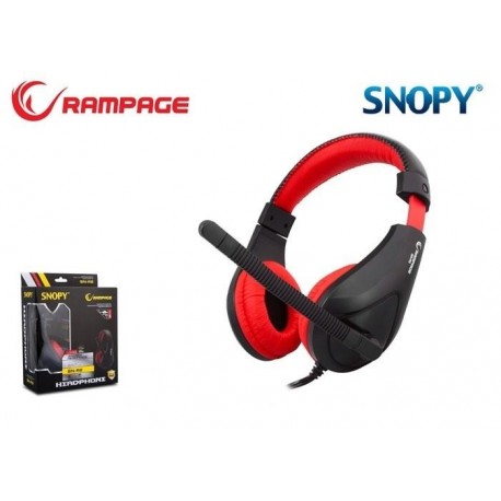 Słuchawki z mikrofonem Rampage SN-R2 Gaming czarno-czerwone