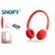 Słuchawki z mikrofonem SNOPY SN-933 czerwone