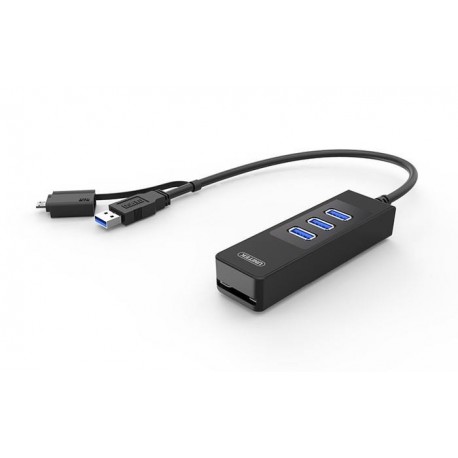 Hub USB Unitek Y-3048A, 3x USB 3.0 + czytnik kart SD