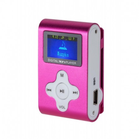 Odtwarzacz MP3 / Dyktafon / Radio FM Quer z LCD różowy