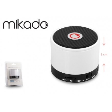 Głośnik Bluetooth Mikado MD-10BT White Mikrofon Radio FM Metalowy