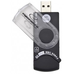 Uniwersalny czytnik Kart Pamięci Esperanza EA118 + SIM USB 2.0