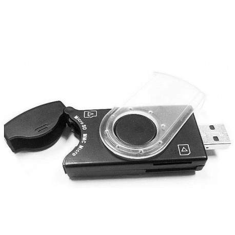 Czytnik kart Gembird Pendrive SIM/SD/MMC/MS Black USB 2.0