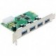 Karta PCI Express Delock USB 3.0 4-port + śledź low profile Chipset NEC