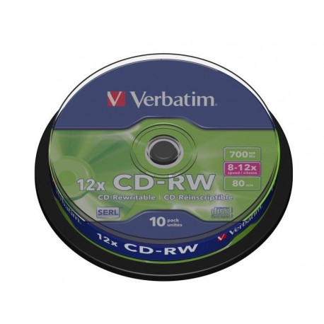 CD-RW Verbatim 12x 700MB (Cake 10) SCRATCH RESISTANT