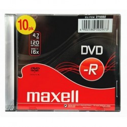 DVD-R MAXELL 4,7 GB 16x SLIM 10 PACK