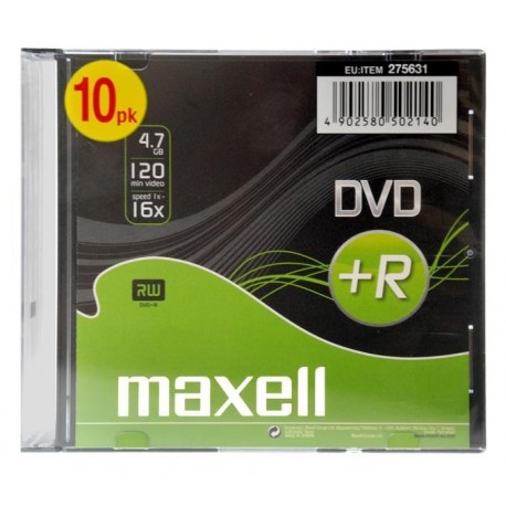 DVD+R MAXELL 4,7 GB 16x SLIM 10 PACK