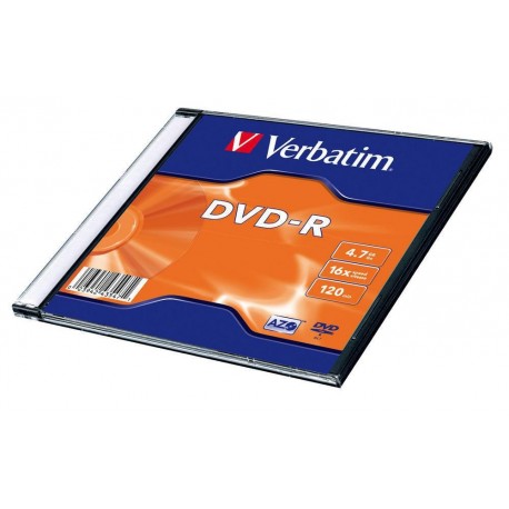 DVD-R VERBATIM 4.7GB X16 MATT SILVER (100 SLIM)