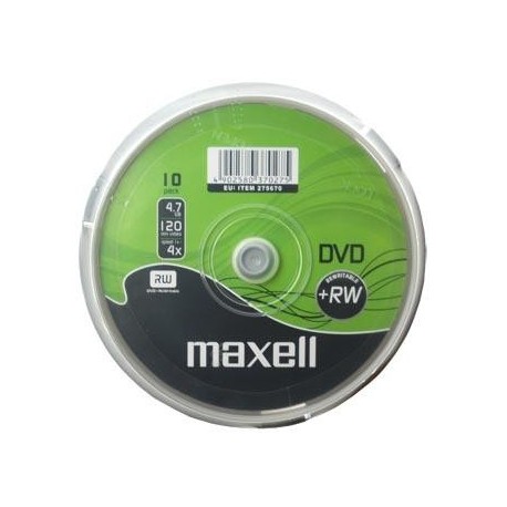 DVD+RW MAXELL 4,7 GB 4X CAKE 10szt