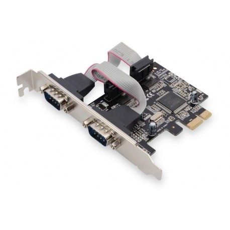 Kontroler RS232 DIGITUS PCI Express, 2xDB9, Low Profile, Chipset: MCS9901