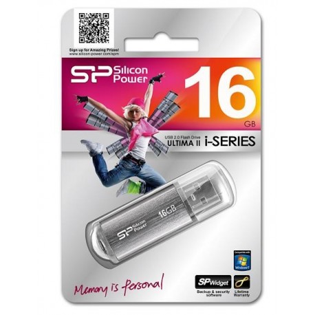 Pendrive Silicon Power ULTIMA II-I SERIES 16GB USB 2.0 Srebrny ALUMINIUM