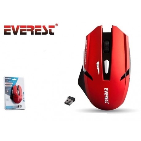 Mysz bezprzewodowa Everest KM-240 optyczna Gaming 1600DPI czerwona