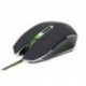 Mysz przewodowa GEMBIRD optyczna Gaming 2400DPI 6-BUTTON czarno-zielona