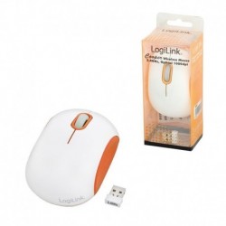 Mysz bezprzewodowa LogiLink ID0085A optyczna 2,4 GHz 1000 dpi biało-pomarańczowa