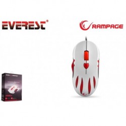 Mysz przewodowa Rampage SMX-R3 optyczna Gaming 2000DPI UNIQUE RIBBED biało-czerwona