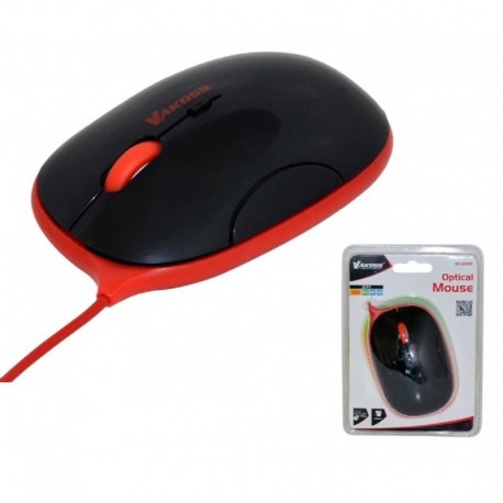 Mysz przewodowa VAKOSS TM-426KR optyczna 4 przyciski 1600dpi czarno-czerwona