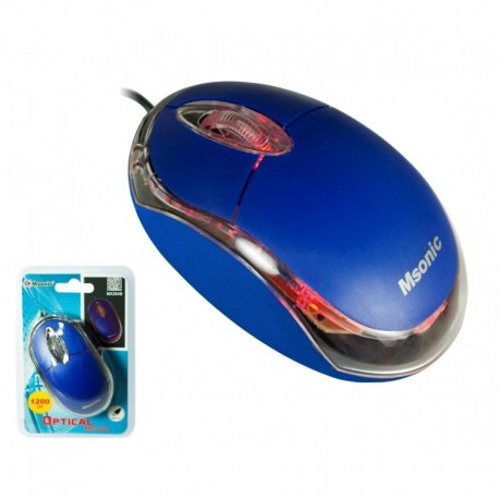 Mysz przewodowa MSONIC MX264B optyczna 3 przyciski 1200dpi niebieska