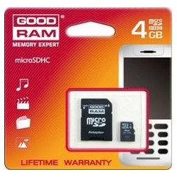 Karta pamięci MicroSDHC GOODRAM 4GB Class4 + Adapter