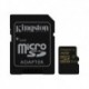 Karta pamięci Kingston microSDHC 16GB Class 10 UHS-I (U3) (45W/90R MB/s) Gold Series + adapter
